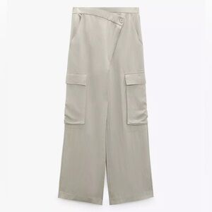Zara Full Length Cargo Pants Gray Trousers - LARGE